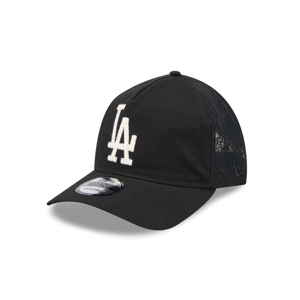 NEW! LA Dodgers Black & White Embroidered Lace Boho Style Adjustable Hat